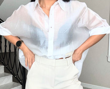 CAMICIA TRASPARENTE NUDES