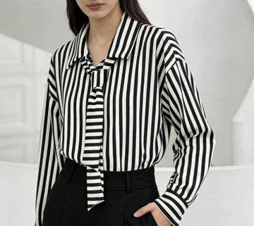 CAMICIA CRAVATTA A RIGHE