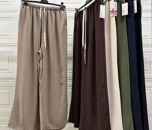 NEW PANTALONE A PALAZZO BASIC MISTO LINO