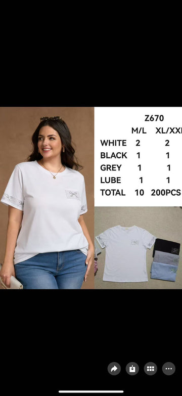 T-SHIRT CURVY CON MANICHE BRILL. ART.Z670