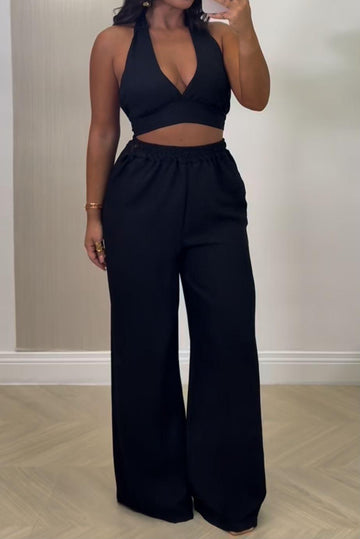 COORDINATO CON TOP VOULA A FASCIA