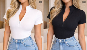 BODY A MEZZA MANICA CON MEZZA ZIP TRASPARENTE