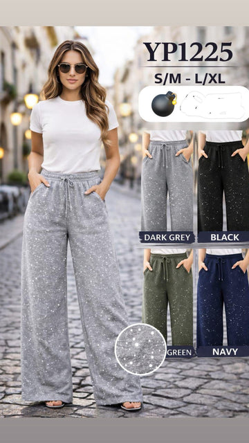 PANTALACCIO CON BRILLANTINI A RIGHE