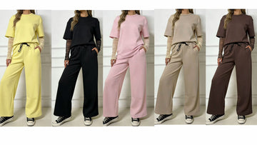 COORDINATO CON MANICHE IN PIZZO