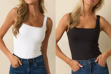 BODY CON SCOLLO QUADRATO GIRO MANICA IN LICRA